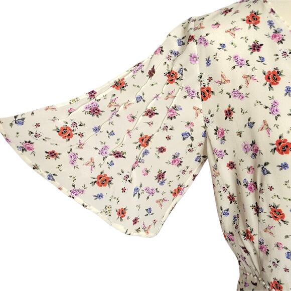 The Kooples Mixed Print Floral 100% Silk Dress White Size Small New With Tag - Picture 11 of 15